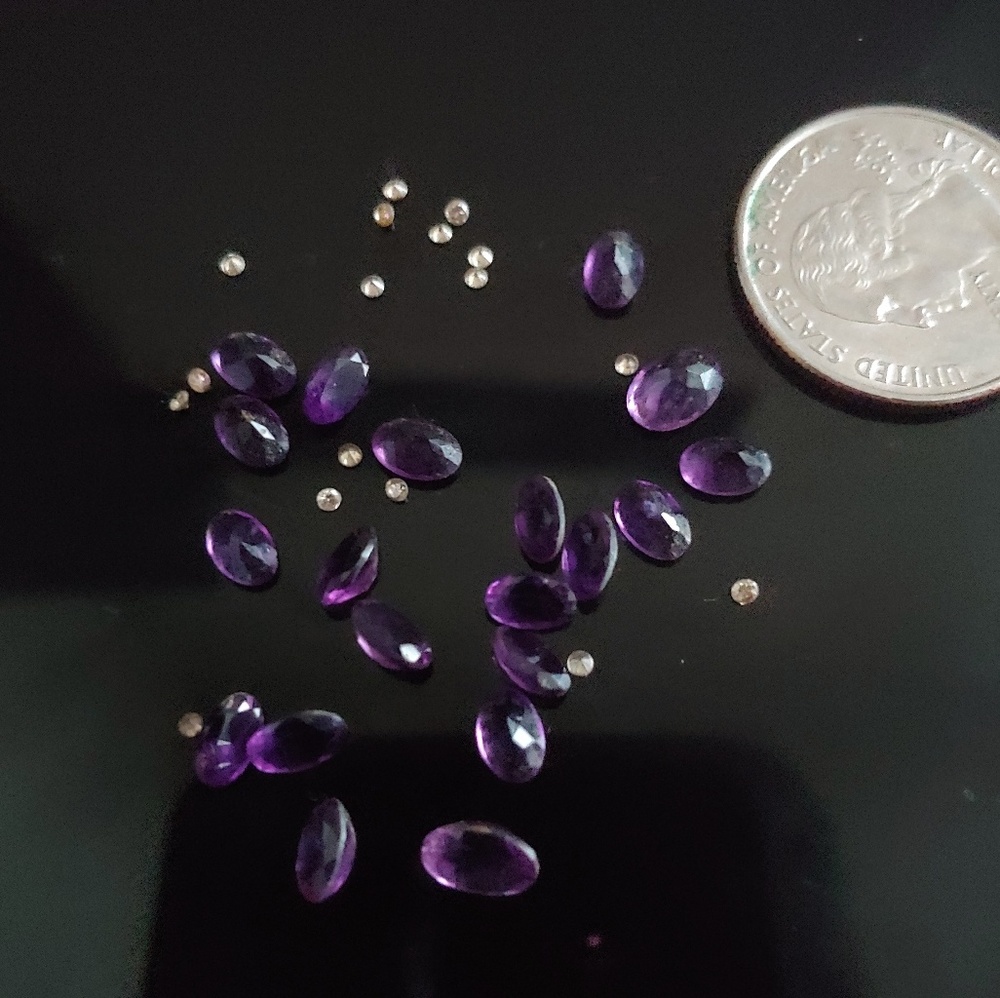 Loose Diamonds and Amethysts